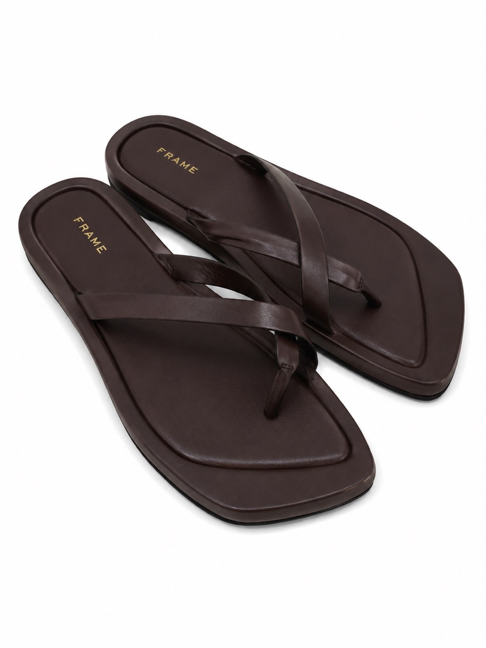 Frame Le Montauk Chocolate Brown Leather Cross Sandals Size 38